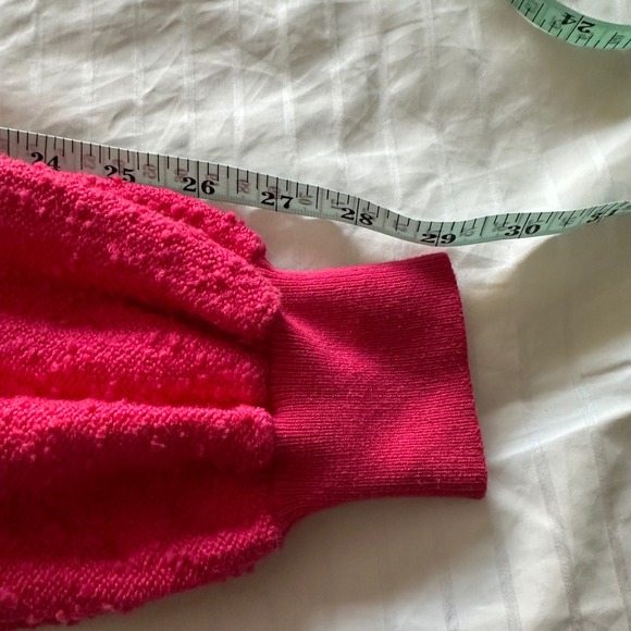 Free People Found My‎ Friend Hot Pink Bouclé Textured Knit Pullover Sweater - XS - Picture 7 of 10
